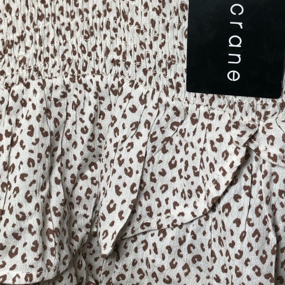 Paper crane animal print flowy crop top size L - Picture 4 of 8